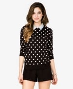 Black polka dot sweater at Forever 21 at Forever 21