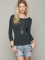 Black polka dot top by Free People at Free People