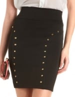 Black studded skirt at Charlotte Russe at Charlotte Russe