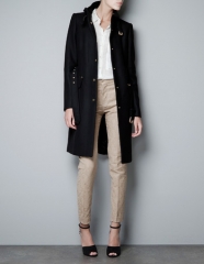 Black zara coat at Zara