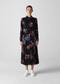 BlackMulti Freya Print Shirt Dress at Whistles