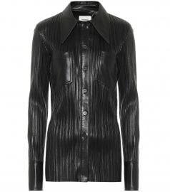 Blaine pleated faux leather shirt at Mytheresa