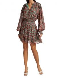 Blake Print Long Sleeve Minidress by Ramy Brook at Saks Fifth Avenue