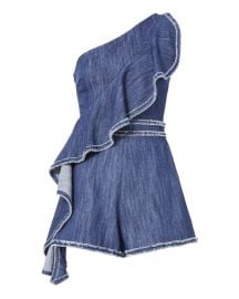 Blakely One Shoulder Denim Romper at Intermix