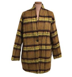 Blank NYC Coat Size XL Yellow Plaid Fuzzy Faux Mohair eBay at eBay