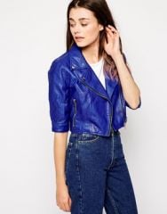 Blank NYC Cropped Leather Jacket at Asos