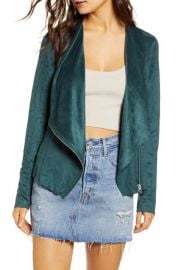 Blank NYC Drape Front Faux Suede Jacket at Nordstrom