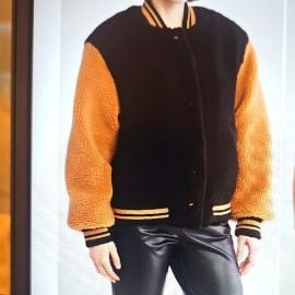 Blank NYC Jackets amp Coats Nwt Colorblock High Pile Fleece Bomber Jacket Black And Tan Cool Beans Poshmark at Poshmark
