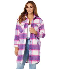 Blank NYC Long Plaid Shirt Jacket com at Zappos