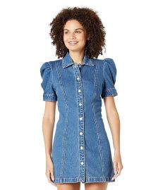 Blank NYC Puff Sleeve Denim Mini Dress in Walk in The Park com at Zappos