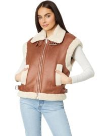 Blank NYC Sherpa and Leather Oversized Vest at Zappos