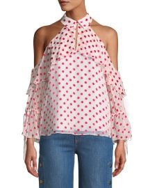 Blayne Cold Shoulder Ruffle Blouse at Bergdorf Goodman