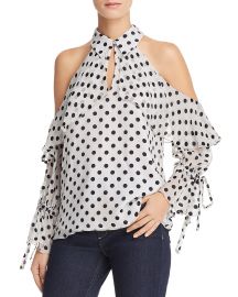 Blayne Polka Dot Cold-Shoulder Top at Bloomingdales