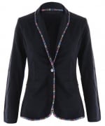 Blazer with patterned trim at Amazon