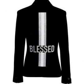 Blessed with Silver Stripes Blazer by Hipchik at Hipchik