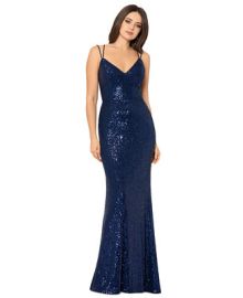 Blondie Nites Juniors Sequined Lace-Up-Back Gown Reviews - Dresses - Juniors - Macys at Macys