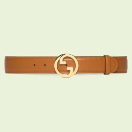 Blondie belt in light brown leather US at Gucci