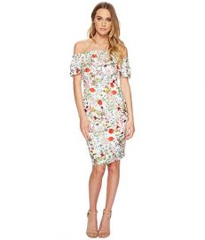  Bloom Printed Off Shoulder Dress by Adrianna Papell at Zappos