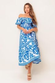 Bloom Serenade Blue Woven Midi Dress Zulily at Zulily