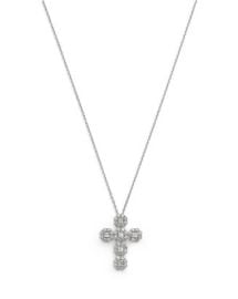 Bloomingdale39s Fine Collection Diamond Cross Pendant Necklace in 14K White Gold 075 tcw Bloomingdale39s at Bloomingdales