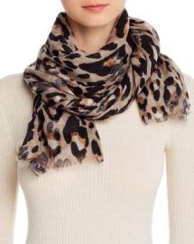 Bloomingdales Leopard Print Wool Scarf - Exclusive Bloomingdales at Bloomingdales