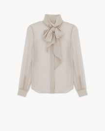 Blouse in Silk Muslin Crepe Saint Laurent YSLcom at YSL