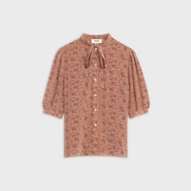 Blouse with Bow in Printed Crepe De Chine by Celine at Celine