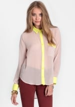 Blouse with neon trim like Robins at Threadsence