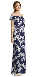 Blouson Off the Shoulder Floral Print Maxi Dress at Dillards