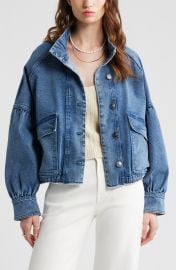 Blouson Sleeve Denim Jacket at Nordstrom