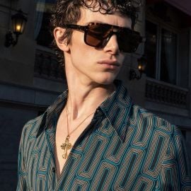 Blue 7039s Geometric Viscose Shirt dash Phix at Phix