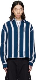 Blue And White La Casa La Chemise Papier Shirt at ssense