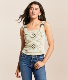 Blue B Studded Western Denim Stretch Tank Top - Women39s Tank Tops in Sand Buckle at Buckle
