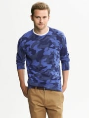 Blue Camo Sweater at Banana Republic