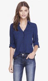 Blue Diamond Convertible Sleeve Portofino Shirt at Express