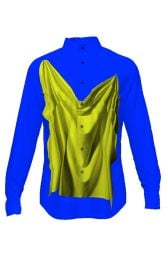 Blue Drape Button Up Shirt BruceGlen at Bruce Glen
