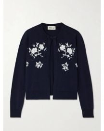 Blue Embroidered Embellished Cardigan at Nordstrom