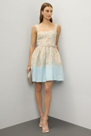 Blue Floral Belted Dress by Peter Som Collective Rent the Runway at Rent the Runway