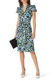 Blue Floral Collared Sheath by Badgley Mischka Rent the Runway at Rent the Runway