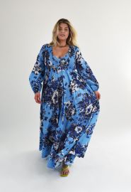 Blue Floral Maxi Dress by Baacal at Baacal