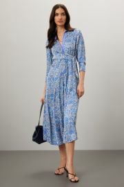 Blue Floral Midi Dress by Sandro Rent the Runway at Rent the Runway