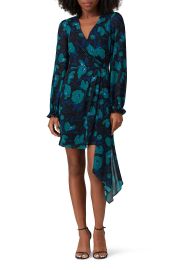 Blue Floral Printed Wrap Dress by Badgley Mischka for 45 Rent the Runway at Rent the Runway