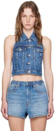 Blue Halter Denim Vest at ssense