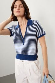 Blue Henley Top by TOCCIN X RTR Rent the Runway at Rent the Runway