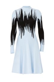 Blue Intarsia Knit Dress at Rent the Runway