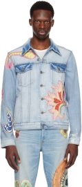 Blue Johnny Psycho Denim Jacket at Ssense