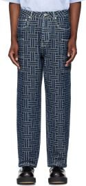Blue Kenzo Paris Cargo Monkey Jeans at ssense
