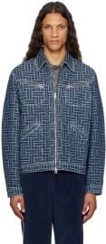 Blue Kenzo Paris Kenzo Weave Denim Jacket at ssense
