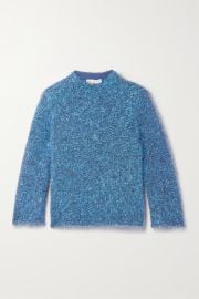 Blue Metallic knitted sweater TORY BURCH NET-A-PORTER at Net a Porter