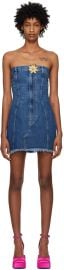 Blue Mussel Flower Minidress by AREA on Sale at Ssense